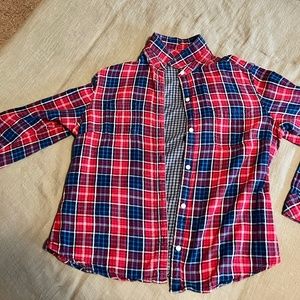 Button down plaid flannel shirt